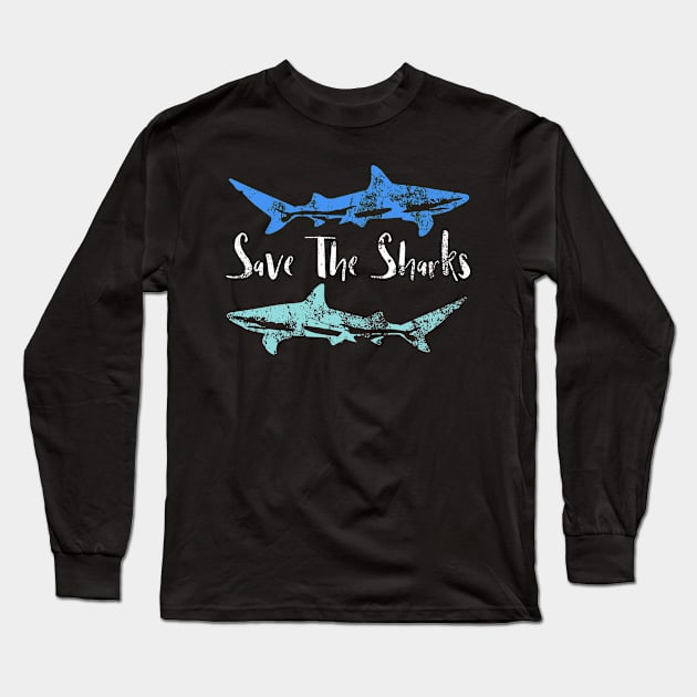 Save The Sharks Long Sleeve T-Shirt by Lin Watchorn 